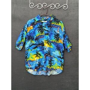 Hawaiian Shirt Roaring 20s Collared Button Up Jamaica Theme Cities Tourist Dad